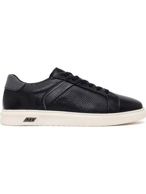 Derimod Erkek Siyah Bağcıklı Kalın Tabanlı Deri Sneaker 26SFD681518