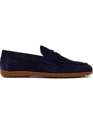 Derimod Erkek Lacivert Süet Deri Loafer 26SFD620710