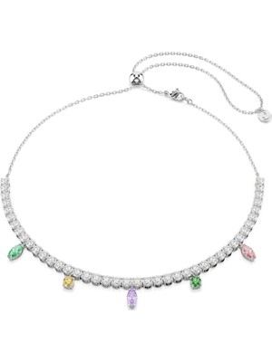 Swarovski Ariana Grande x Swarovski Tennis Kolye Karışık Kesim Çok Renkli Rodyum Kaplama