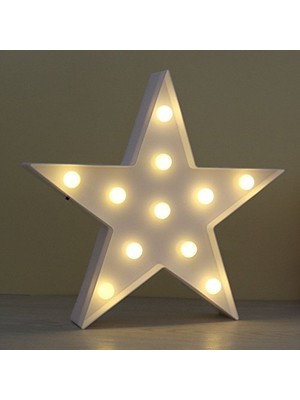 Ett LED Işıklı Beyaz Yıldız Gece Lambası