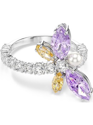 Swarovski Ariana Grande x Swarovski Motif Yüzük Karışık Kesim Yusufçuk Çok Renkli Rodyum Kaplama 58