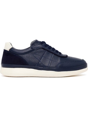 Derimod Erkek Lacivert Bağcıklı Deri Casual Sneaker 26SFD675314