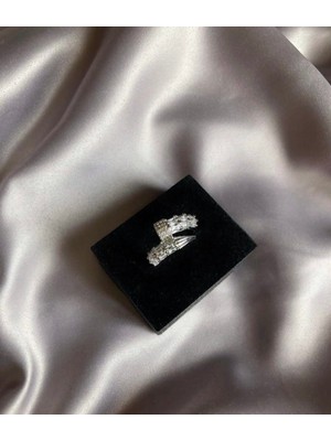 Antilop Yılan Detaylı Çelik Yüzük Silver