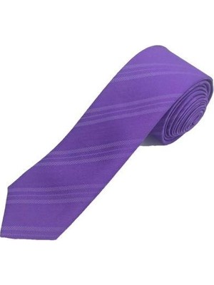 Brianze 5 cm Lila Çizgili Slim Kravat