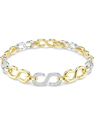 Swarovski Dextera Bileklik Yuvarlak Kesim Beyaz Karışık Metal Kaplama M