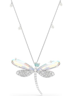 Swarovski Ariana Grande x Swarovski Kolye ve Broş Karışık Kesim Yusufçuk Yeşil Rodyum Kaplama
