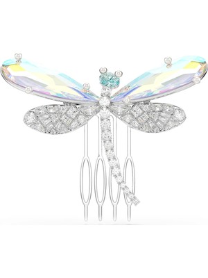Swarovski Ariana Grande x Swarovski Broş ve Saç Aksesuarı Karışık Kesim Yusufçuk Yeşil Rodyum Kaplam
