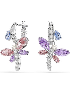Swarovski Ariana Grande x Swarovski Damla Küpe Karışık Kesim Yusufçuk Çok Renkli Rodyum Kaplama