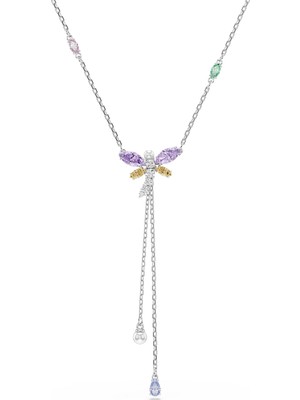 Swarovski Ariana Grande x Swarovski Y-Kolye Karışık Kesim Yusufçuk Çok Renkli Rodyum Kaplama