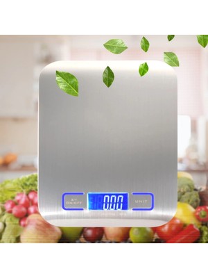 Uravas Store Pratik Tf 1002 Hassas Ölçümlü  Maksimum 5 kg Kapasiteli LED Ekran Platin Dijital Mutfak Tartısı