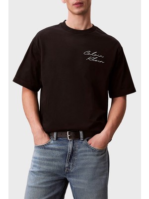 Calvin Klein Pamuklu Grafik Baskılı Regular Fit T Shirt LV04RE828GUB1 Erkek T Shirt LV04RE828G Ub1