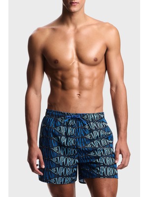 Emporio Armani Tamamı Logolu Bağlamalı Mayo Short Erkek Mayo Short EM000583 AF20442 FB335