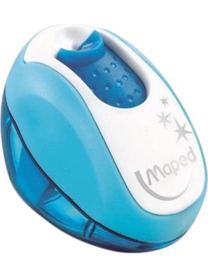 Maped Clean Tek Delikli Çift Renkli Kalemtraş ( Mavi-Beyaz )