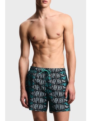 Emporio Armani Tamamı Logolu Bağlamalı Mayo Short Erkek Mayo Short EM000583 AF20442 FC102