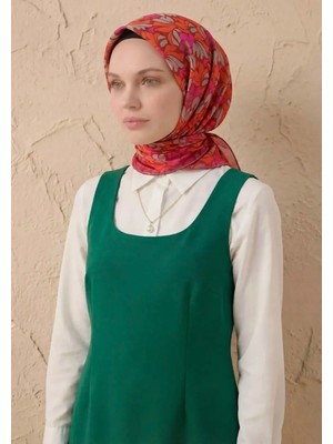 Silk Home Soft Eşarp Floral Line Koyu Kırmızı 90X90