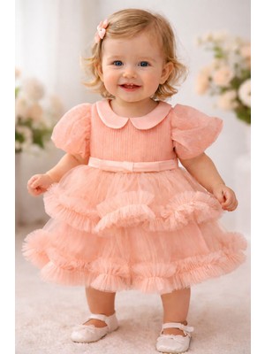 Ugly Duck Princess Candy 6-24 Ay Arası Kabarık Fiyonklu Abiye - Somon