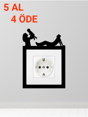 Mutlu Aile Dekoratif Priz / Anahtar Çerçevesi