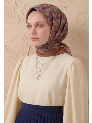 Silk Home Soft Eşarp Floral Line Füme 90X90