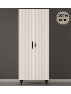 Comiet Lale Mdf 2 Kapak Ayaklı Tasarım Gardırop