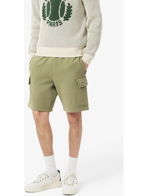 Lacoste Mens Reguler Fit Cotton Fleece Cargo Shorts Erkek Kargo Cepli Pamuk Şort Yeşil