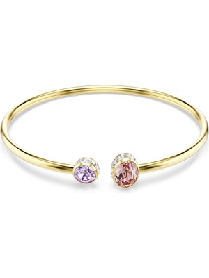 Swarovski Chroma Bileklik Karişik Kesim Çok Renkli Sari Altin Rengi Kaplama
