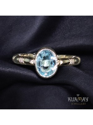 KURTAY JEWELLERY Blue Topaz Taşlı Gümüş Yüzük