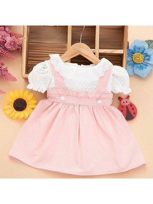 Butik Kız Bebek Dantel Yaka Detaylı Lüks Elbise