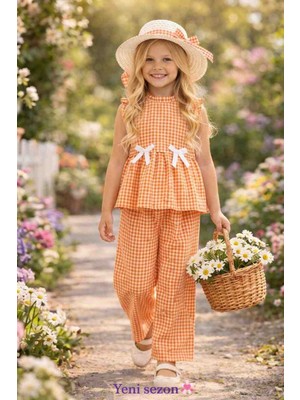 Lovinya Kids Kız  Çocuk Pötikareli Alt-Üst Takım Şapkalı (3lü Set)
