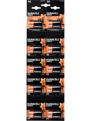 Uravas Store Duracell Simply Ince Kalem Pil Alkaline Aaa 20LI Kartela