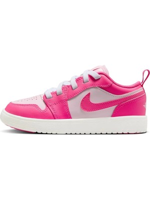 Nike Jordan 1 Low Alt Leather Sneakers Hakiki Deri Bantlı Cırtlı Kız Çocuk Spor Ayakkabı Pembe