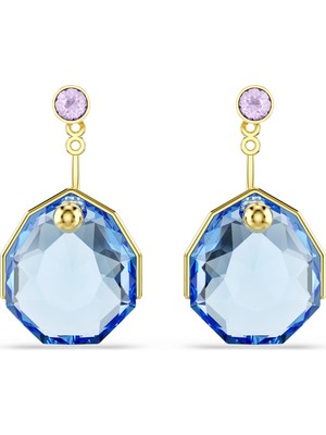 Swarovski Gema Küpe Jackets Mavi Sari Altin Rengi Kaplama