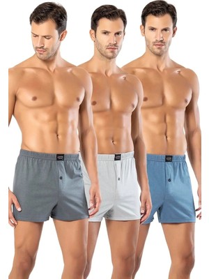 Erdem 3 Adet 1400 Penye Boxer Külot Lacivert Abani Classic