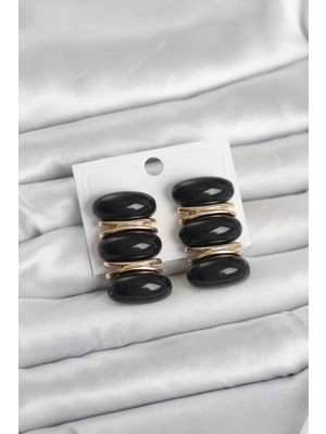 Uravas Store Siyah Vintage Model Gold Renk Kadın Küpe - TJ-BKP11675