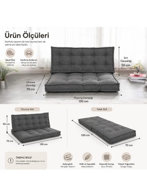Colormix Katlanabilir Yer Minderi 130X70 cm Çok Amaçlı Zemin Minderi