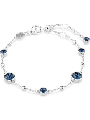 Swarovski Imber Emily Tennis Bileklik Yuvarlak Kesim Mavi Rodyum Kaplama Std