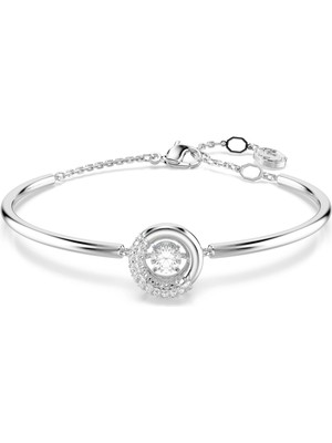 Swarovski Dextera Bangle Bileklik Yuvarlak Kesim Beyaz Rodyum Kaplama
