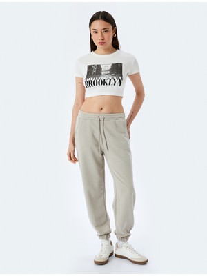 Koton Beli Bağcıklı Pamuk Karışımlı Oversize Jogger Eşofman Altı