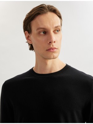 Koton Basic Triko Sweatshirt Bisiklet Yaka Uzun Kollu
