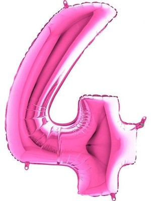 BenimMarifetlerim 4 Rakamı Pembe Folyo Balon 16 Inch 40 cm
