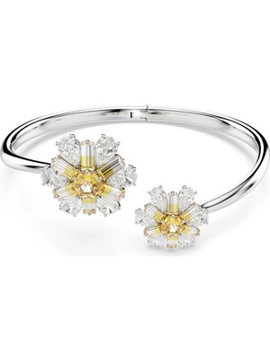 Swarovski Idyllia Bileklik Flower Sari Rodyum Kaplama L