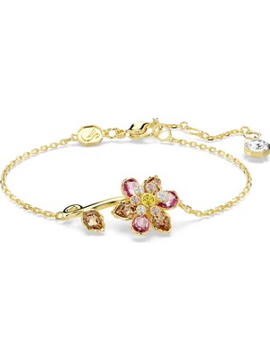 Swarovski Idyllia Bileklik Karişik Kesimler Çiçek Çok Renkli Altin Rengi Kaplama