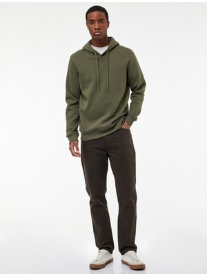 Koton Şardonlu Uzun Kollu Basic Kapşonlu Sweatshirt