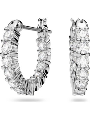 Swarovski Vittore Mini Hoop Küpe Beyaz Rodyum Kaplama