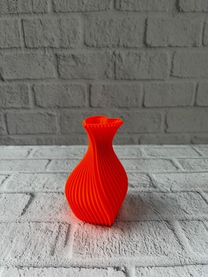Luord - Store 11 cm Turuncu Kalp Formlu Mini Vazo Estetik Dekoratif Obje - Lisinya