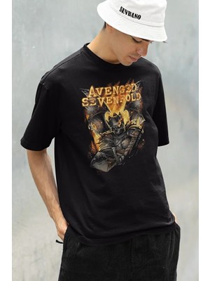Sevbano Avenged Sevenfold Temalı Unisex Oversize Müzik Grubu Tişört