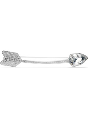 Swarovski Idyllia Broş Karişik Kesim Ok Beyaz Rodyum Kaplama