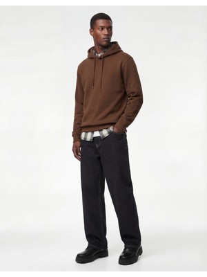 Koton Şardonlu Uzun Kollu Basic Kapşonlu Sweatshirt