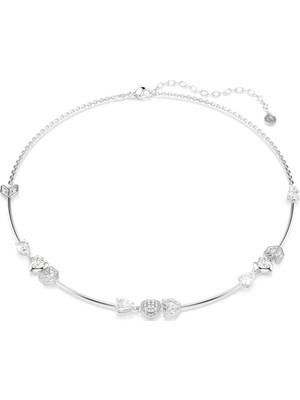 Swarovski Idyllia Kolye Oklu Kalp Beyaz Rodyum Kaplama