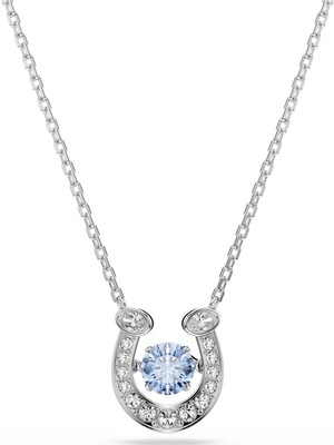 Swarovski Symbolica Kolye Yuvarlak Kesim Pave At Nali Mavi Rodyum Kaplama