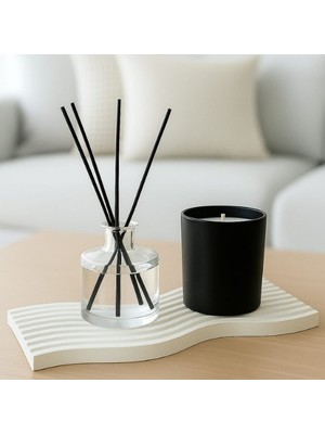 Lumi Home Dalgalı Form Dekoratif Tepsi Organizer  Oda Kokusu ve Mum Standı Modern Aksesuar Sunumluk